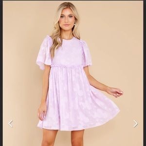Red dress It's Your Turn Lavender Floral Print Dress